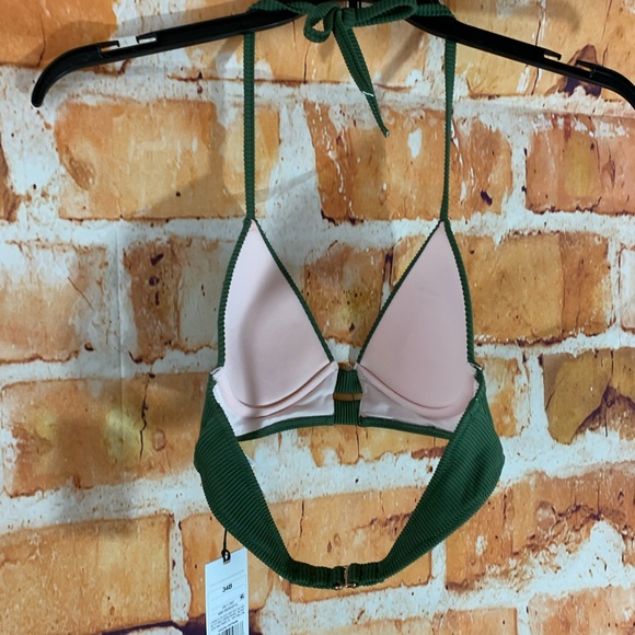 SOLD OUT!!Lightly Lined Ribbed Long Line Triangle Bikini Top - Picture 6 of 12